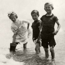 Picture 44 – The Bathers - Laeta McKinnon (Jane Thompson), Jack McKinnon and Douglas McKinnon (Thompson) circa 1909. Image provided by Elaine Riehm
