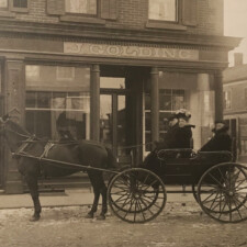 Picture 22 - Outside Brampton Bakery (Queen Street Bakery). Seated in Front: James and Rose Golding (Darling). Seated in back: Anna Golding (Darling) circa 1904. Image provided by Lynne Golding