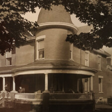 Picture 1 - Jessie’s house. Her mother is in background circa 1905. Image provided by Lynne Golding